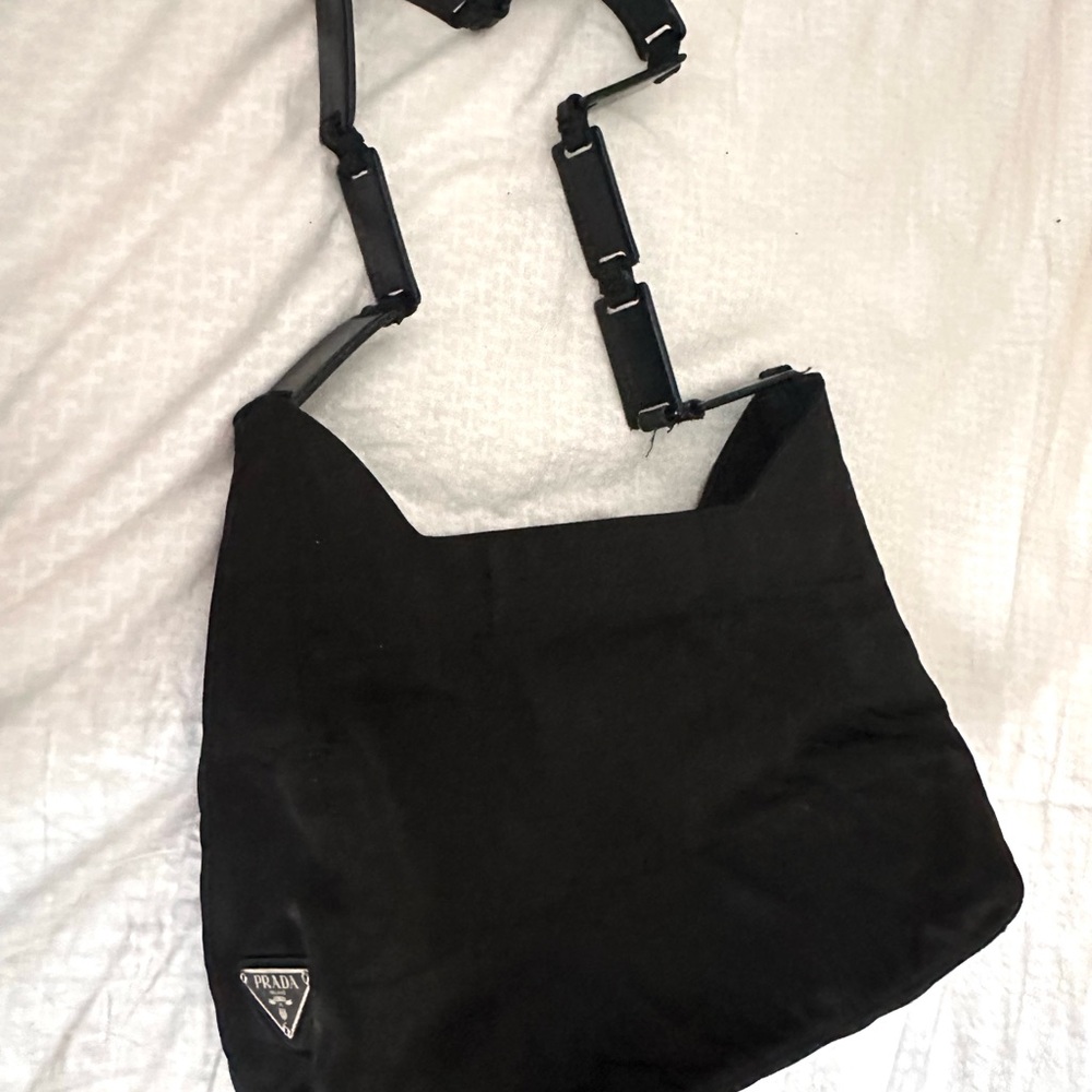 Vintage Prada Nylon Shoulder Bag with Acrylic Strap